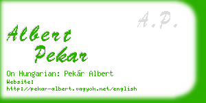 albert pekar business card